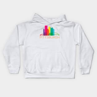 Pittsburgh Fun Rainbow Skyline Kids Hoodie